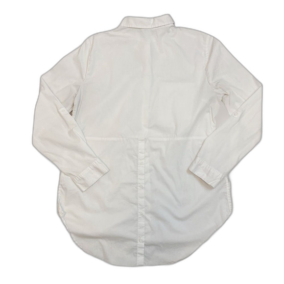 Est. 1946 White Button Down Tux Tail Shirt Medium Longline Curved Hem - Picture 2 of 9